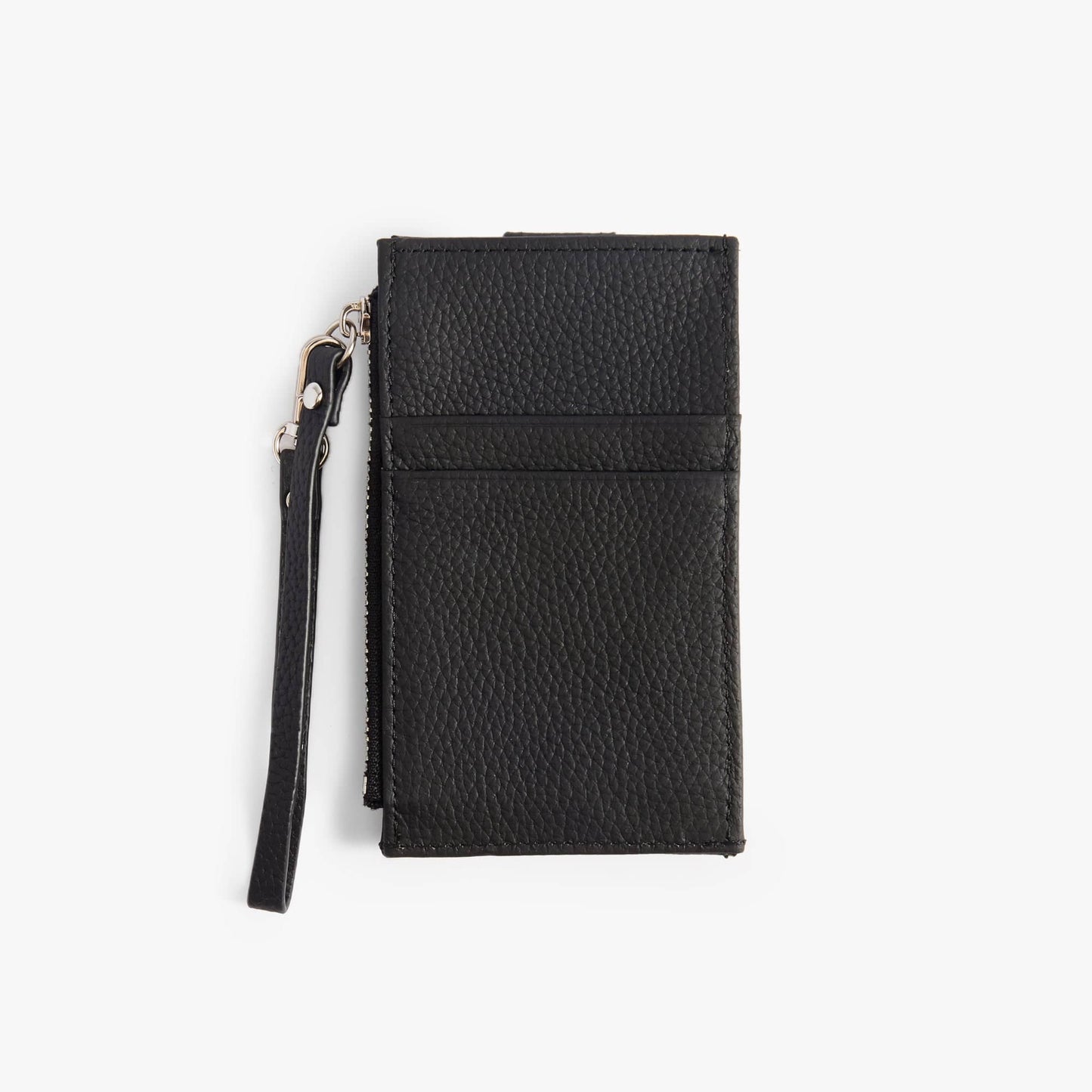 Leather Card Holder with ID Window – Snap Wallet with Strap