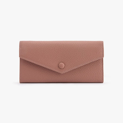 Long Leather Wallet for Women – 10 Card Slots, Fits Phone