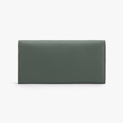Long Leather Wallet for Women – 10 Card Slots, Fits Phone