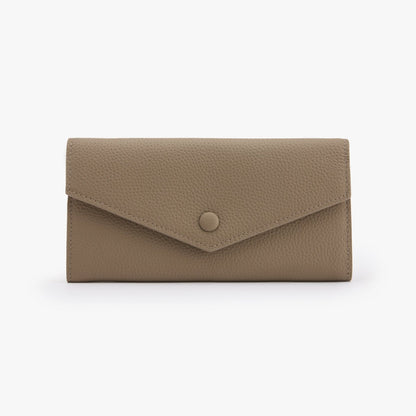 Long Leather Wallet for Women – 10 Card Slots, Fits Phone