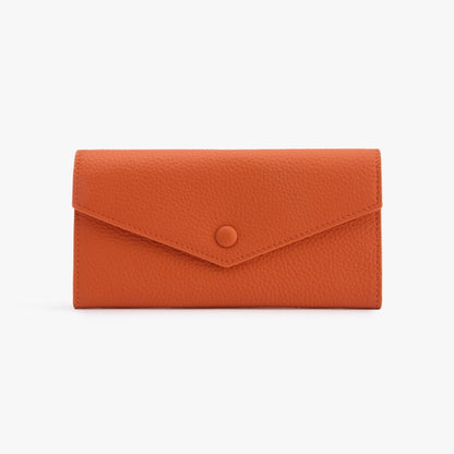 Long Leather Wallet for Women – 10 Card Slots, Fits Phone