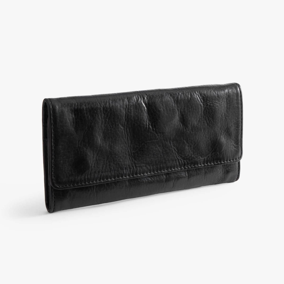 Vegetable-Tanned Leather Long Wallet, Slim Bifold for Men & Women