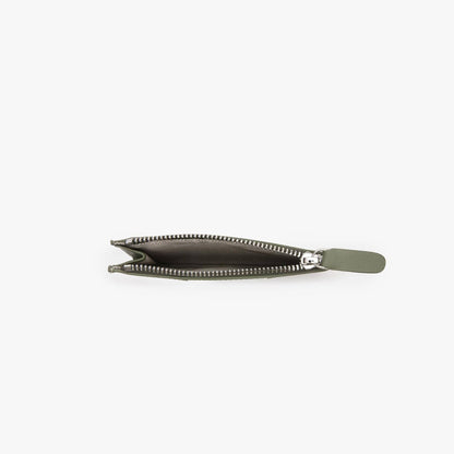 Woven Leather Card Holder with Zip – Handmade Slim Wallet
