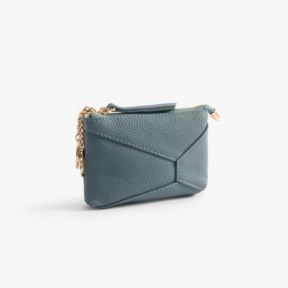 Leather Coin Pouch with Keyring – Small Zip Pouch for Women