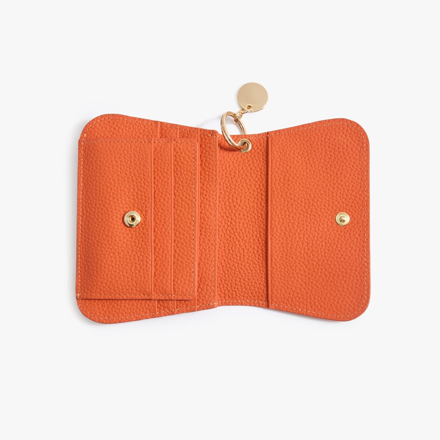 Leather Keychain Wallet for Women – Slim Card Holder with Coin Zip