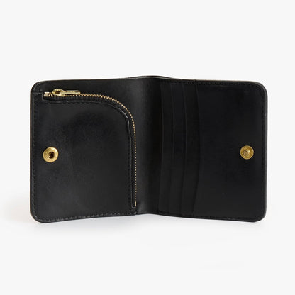 Leather Bifold Wallet with Coin Pocket – Vegetable-Tanned