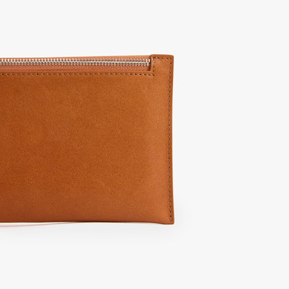 Ultra-Thin Long Leather Wallet – Double Zip Travel Wallet