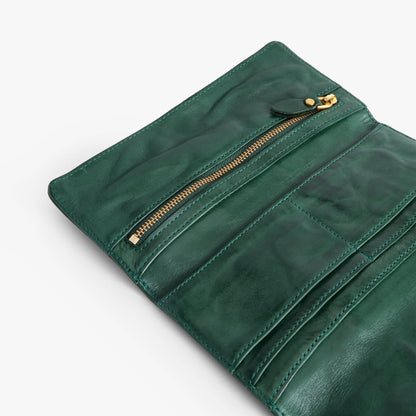 Vegetable-Tanned Leather Long Wallet – Slim Bifold for Men & Women