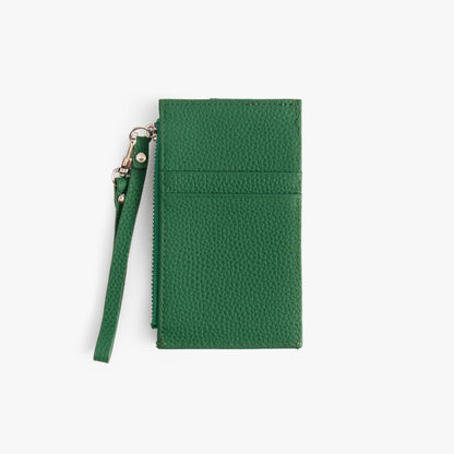 Leather Card Holder with ID Window – Snap Wallet with Strap