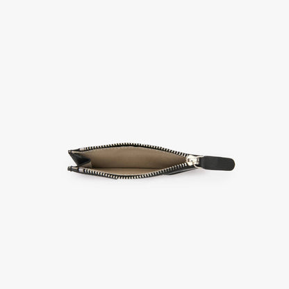 Woven Leather Card Holder with Zip – Handmade Slim Wallet