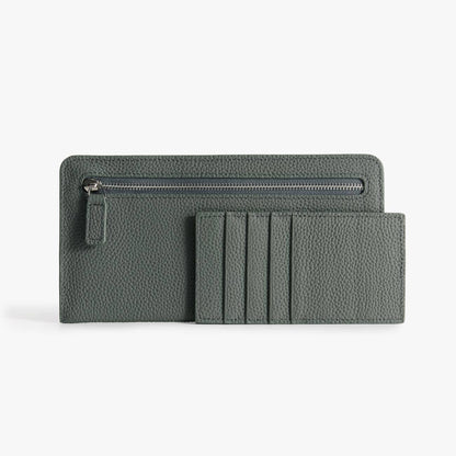 Slim Long Wallet with Detachable Card Holder – Fits Phone