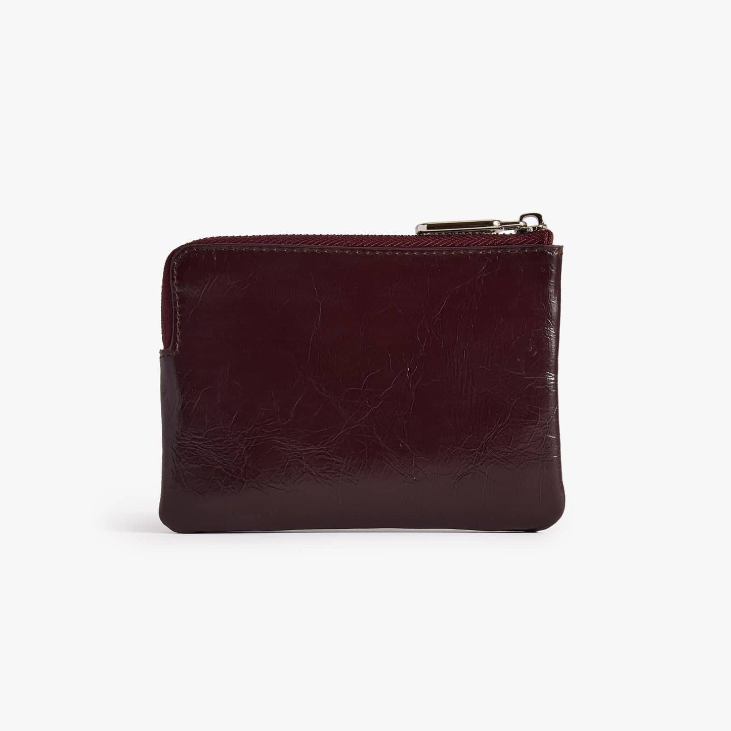 Waxy Leather Zip Pouch with Key Hook – Small Coin Purse