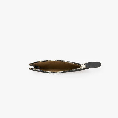 Woven Leather Card Holder with Zip – Handmade Slim Wallet