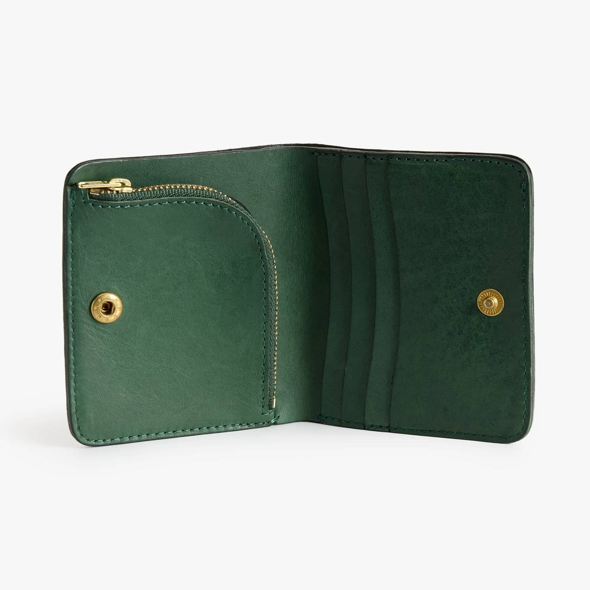 Leather Bifold Wallet with Coin Pocket, Vegetable-Tanned