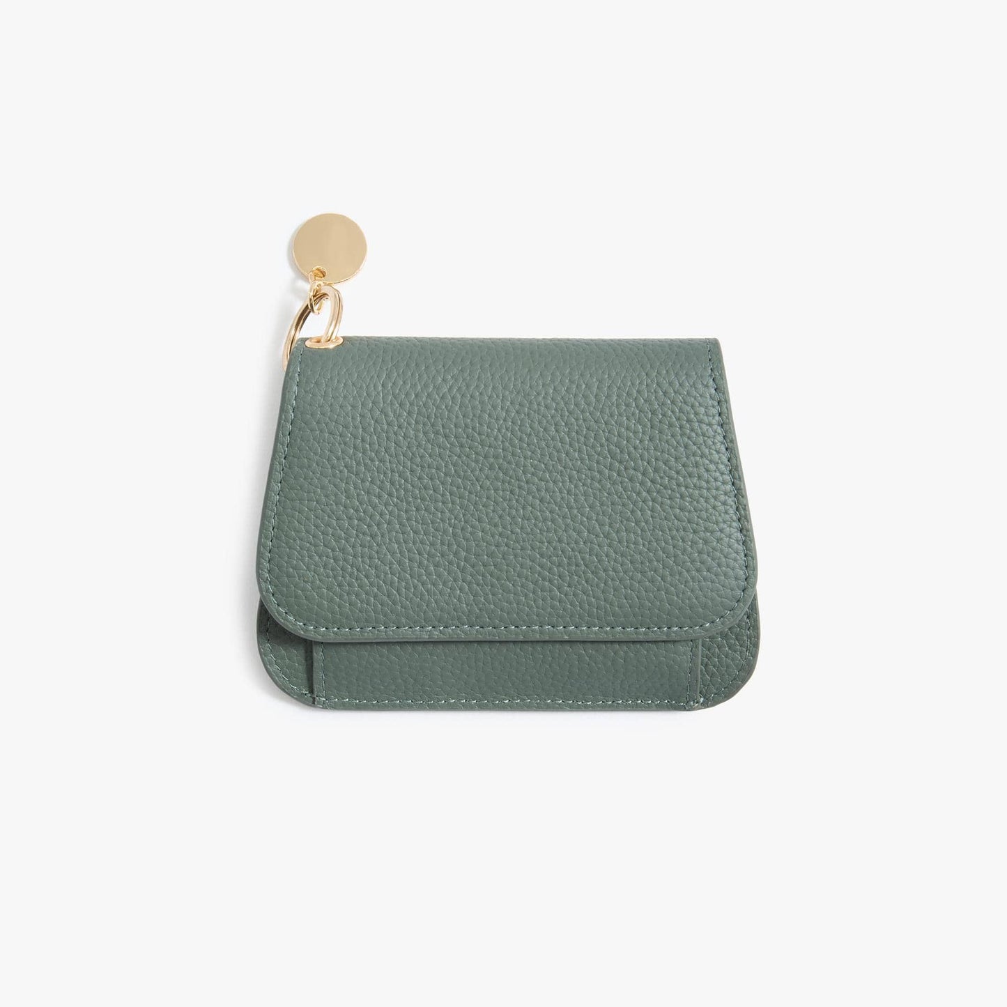 Leather Keychain Wallet for Women – Slim Card Holder with Coin Zip