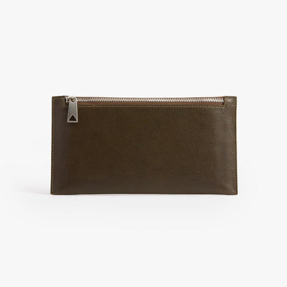 Ultra-Thin Long Leather Wallet – Double Zip Travel Wallet