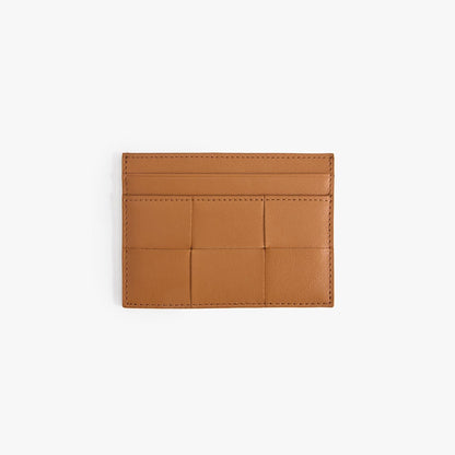 Handmade Woven Leather Card Holder – Slim Minimalist Wallet