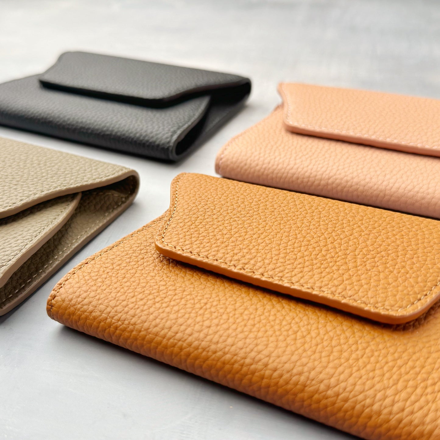 Folded Leather Card Wallet – Compact Snap Wallet for Everyday Carry