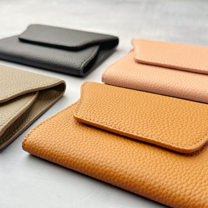 Folded Leather Card Wallet – Compact Snap Wallet for Everyday Carry