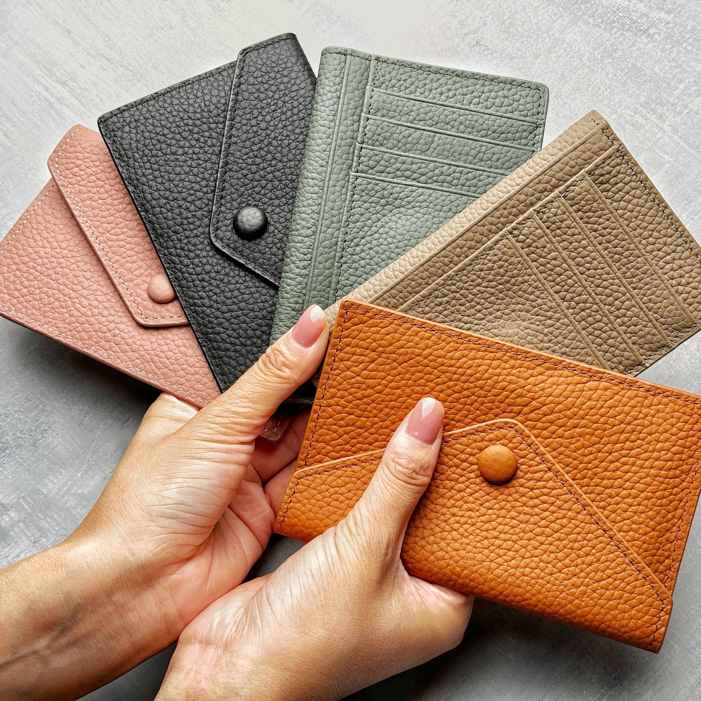 Leather Envelope Wallet – Slim Full-Grain Card Wallet for Women