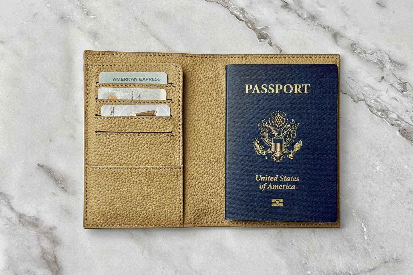 Leather Passport Holder – Travel Wallet with 6 Card Slots