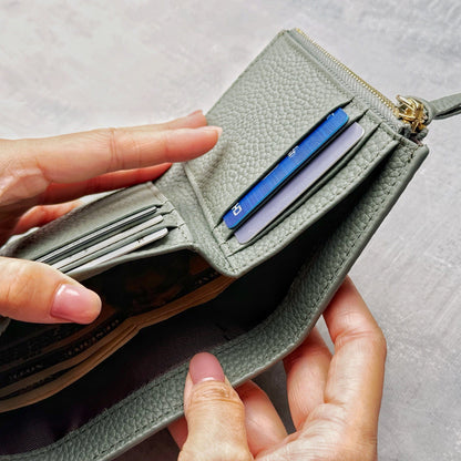 Leather Trifold Wallet for Women – Compact Card & Coin Wallet