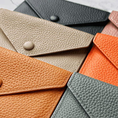 Leather Envelope Wallet – Slim Full-Grain Card Wallet for Women